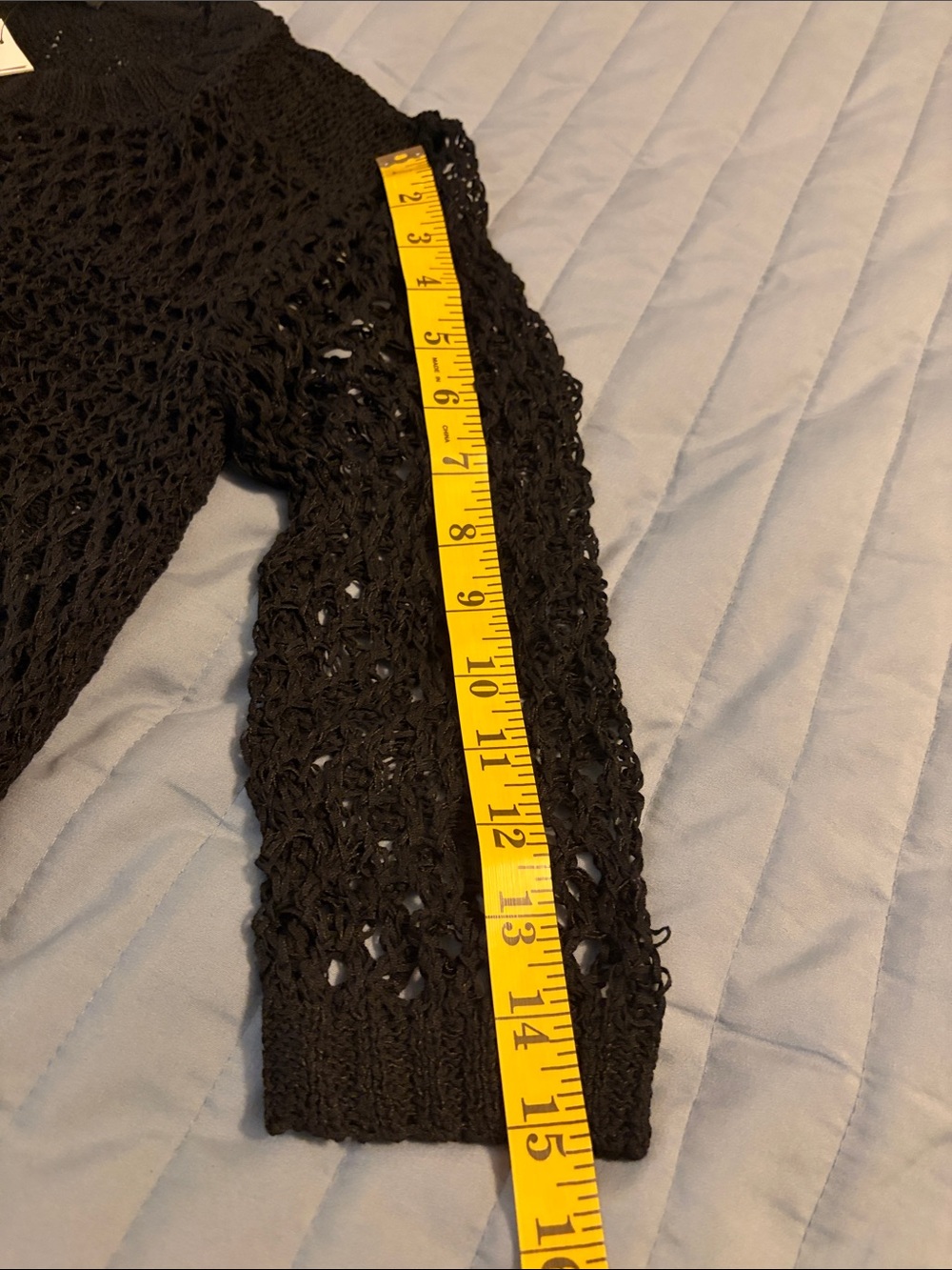Christian Siriano Black Open-Knit Crewneck Sweater - Picture 6 of 6